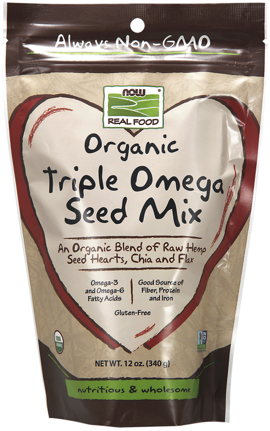 Mistura de Sementes de Ômega Triplo, Orgânica, ( 340 g)
