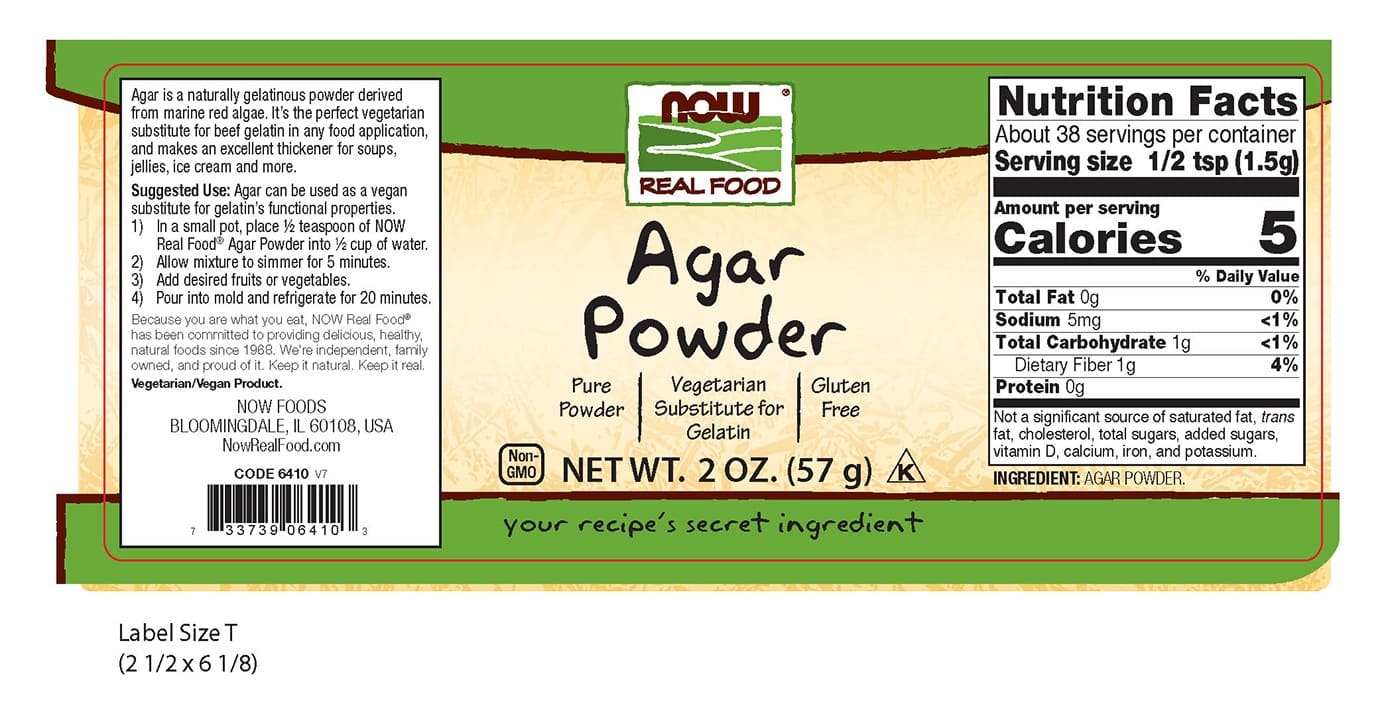 Agar em pó, 2 onças.-Now Foods-Alimentos Naturais,Farinhas,Pós e Misturas para Assar