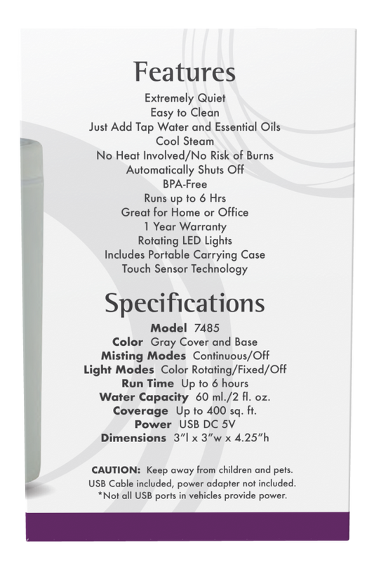 Difusor de Óleo ultrassônico USB Portátil