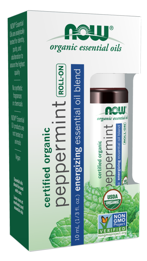 Mistura de óleo essencial de hortelã-pimenta, roll-on orgânico, ( 10 ml)