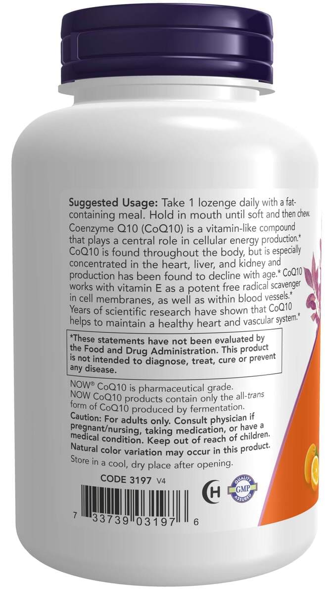 CoQ10 200 mg - 90 Pastilhas-Now Foods-Coq10,Suplementos