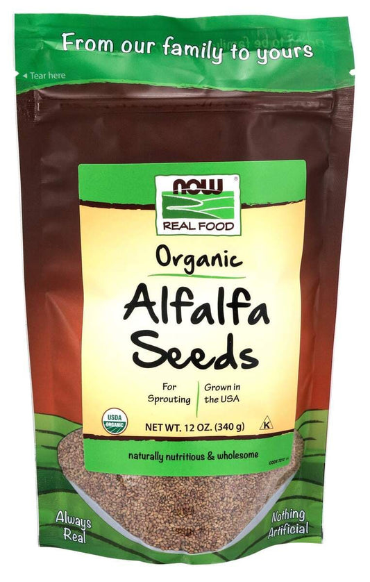 Sementes de alfafa, orgânicas, 12 onças.-Now Foods-Alimentos Naturais, Brotando