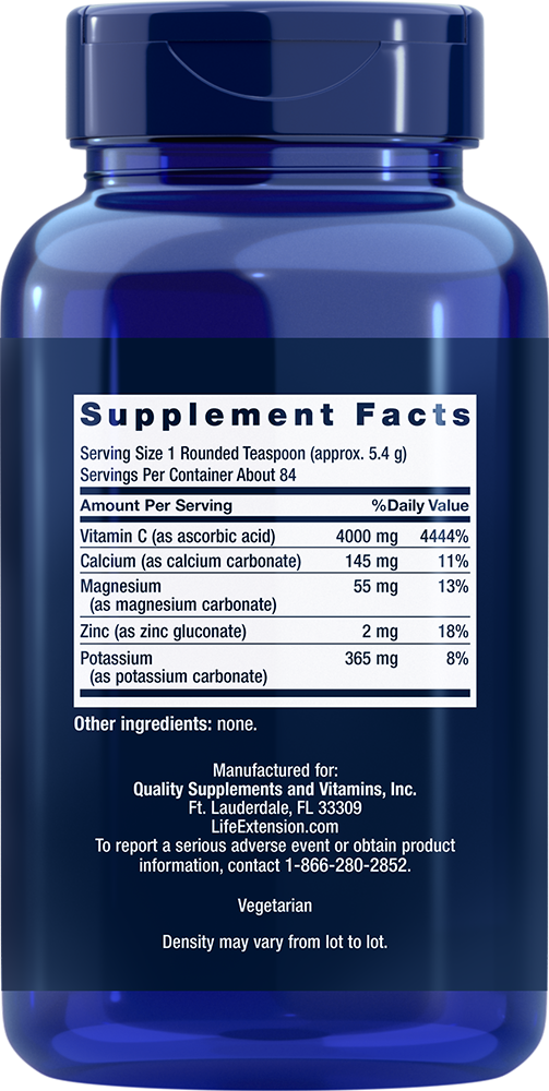 Buffered Vitamin C Powder, 454 Gramas - newfoodsbr