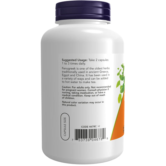 Feno-Grego, 500 mg, 250 Cápsulas Vegetarianas