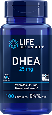 DHEA, 25 mg, 100 Cápsulas