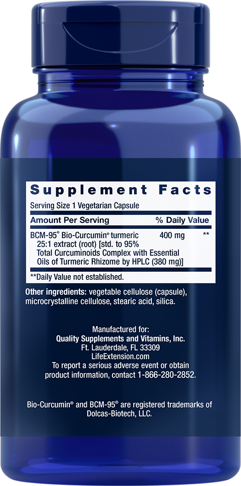 Super Bio-Curcumin® Turmeric Extract, 400 mg, 60 cápsulas vegetarianas - newfoodsbr