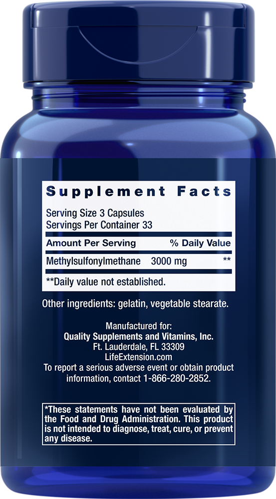 MSM, 1000 mg, 100 cápsulas - newfoodsbr