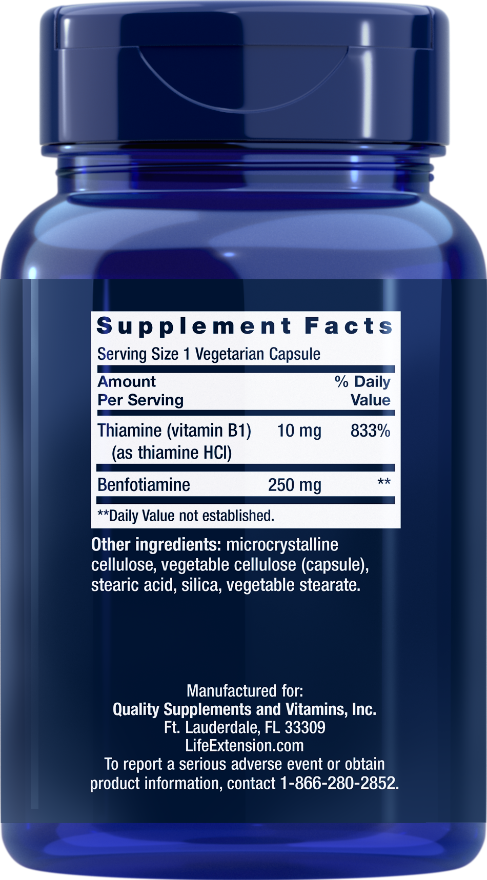 Mega Benfotiamine, 250 mg, 120 cápsulas vegetarianas