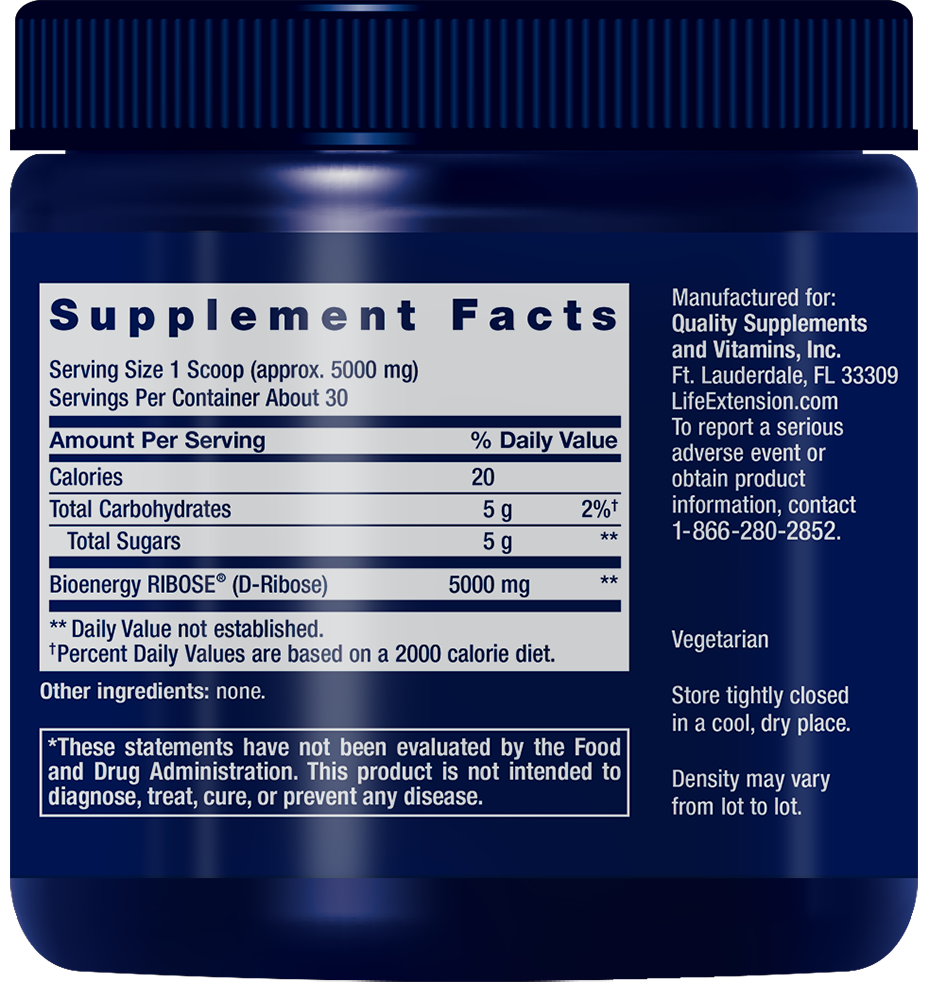 D-Ribose Powder, 150 Gramas - Life Products Br