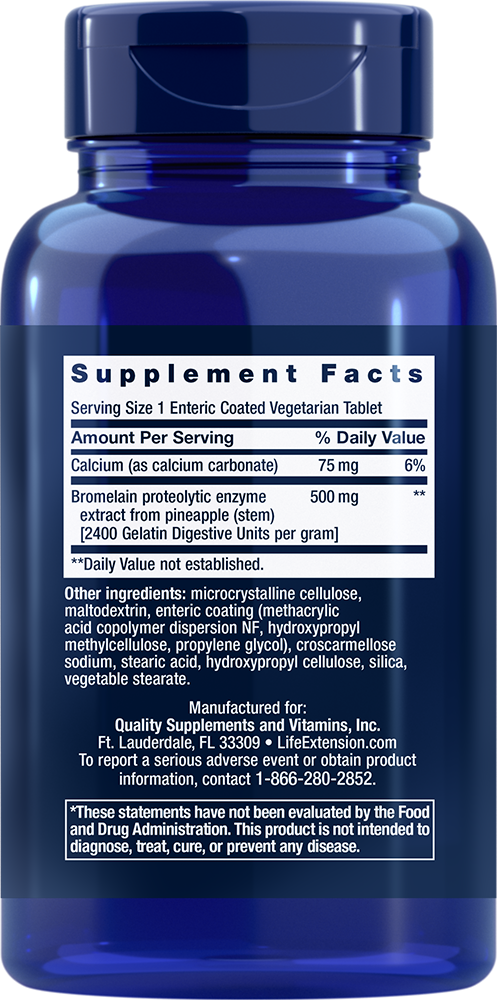 Specially-Coated Bromelain, 500 mg, 60 enteric-coated comprimidos vegetarianos - newfoodsbr