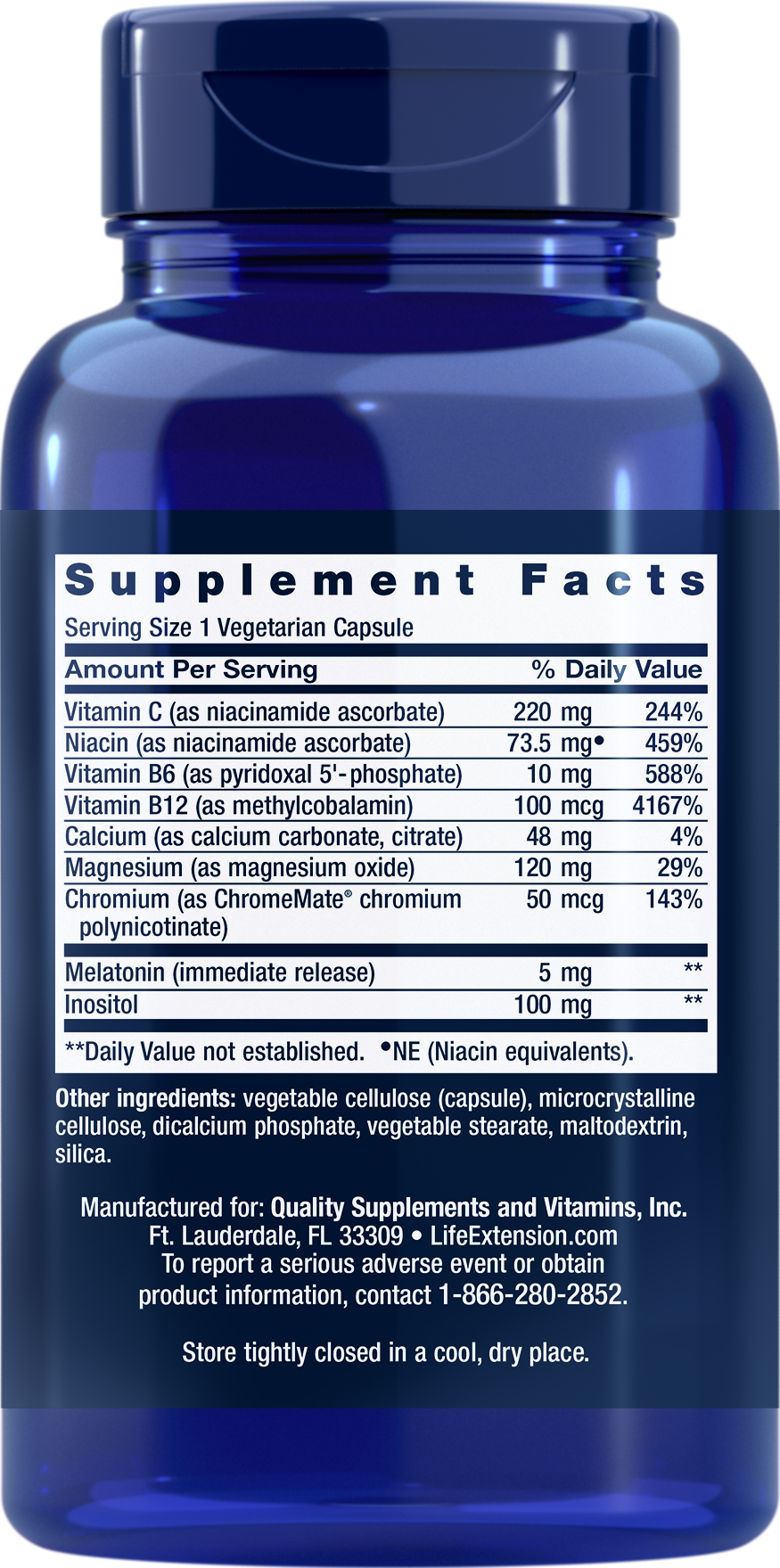 Life Extension Quiet Sleep, 5 mg, 60 Cápsulas Vegetarianas
