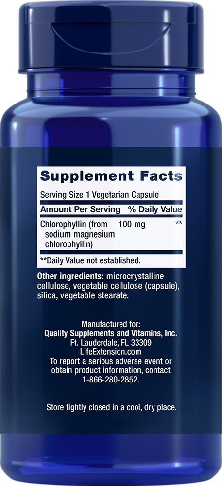 Chlorophyllin, 100 mg, 100 Cápsulas Vegetarianas - newfoodsbr