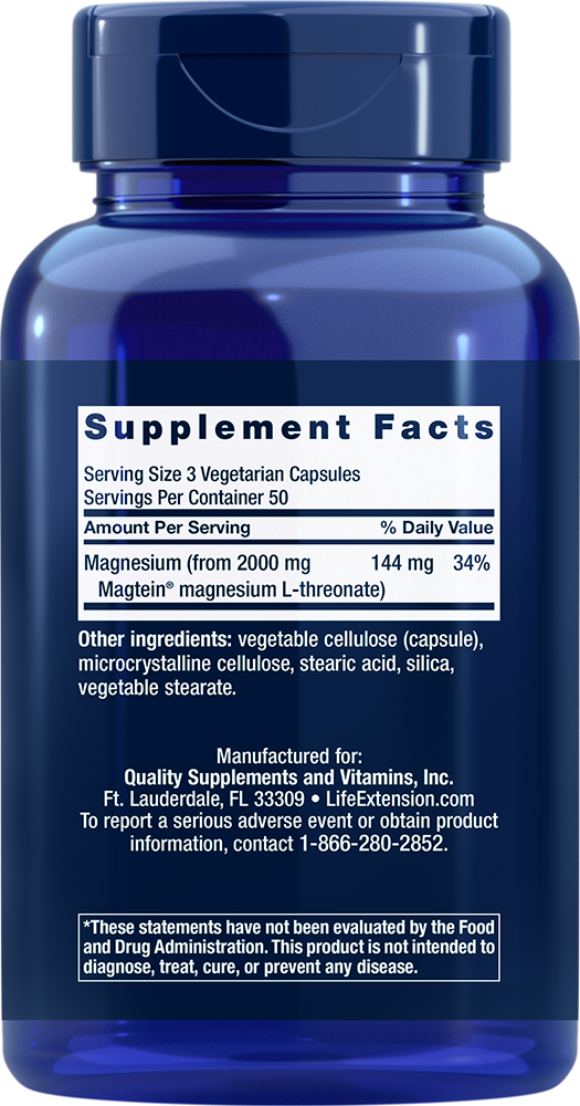 Neuro-Mag® Magnesium L-Threonate, 90 Cápsulas Vegetarianas - newfoodsbr