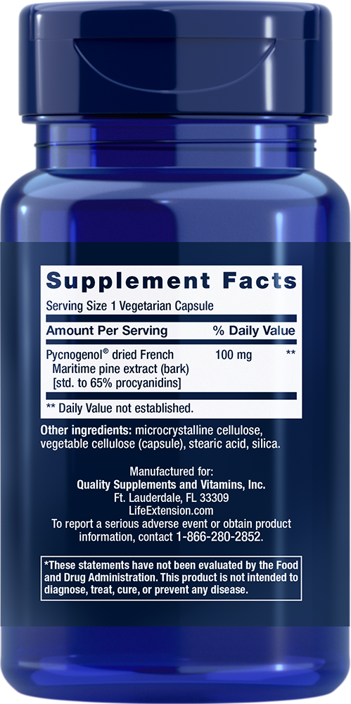Pycnogenol®, 100 mg, 60 Cápsulas Vegetarianas - newfoodsbr