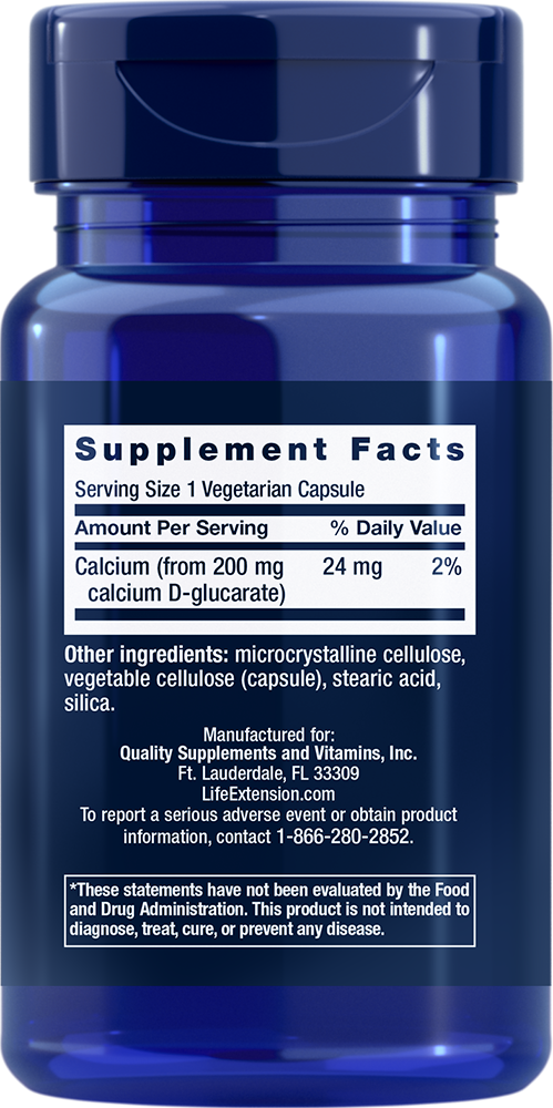 Calcium D-Glucarate, 200 mg, 60 Cápsulas Vegetarianas - newfoodsbr