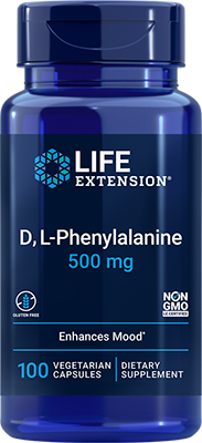 D, L-Phenylalanine Cápsulas, 500 mg, 100 Cápsulas Vegetarianas - newfoodsbr
