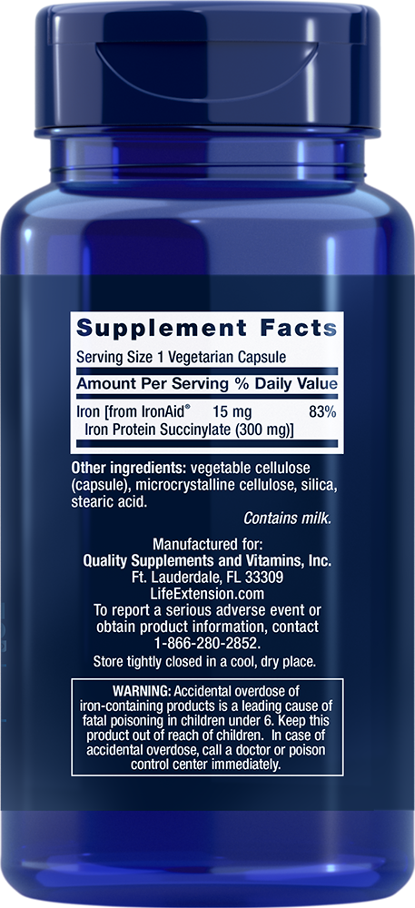 Iron Protein Plus, 300 mg, 100 Cápsulas Vegetarianas - newfoodsbr