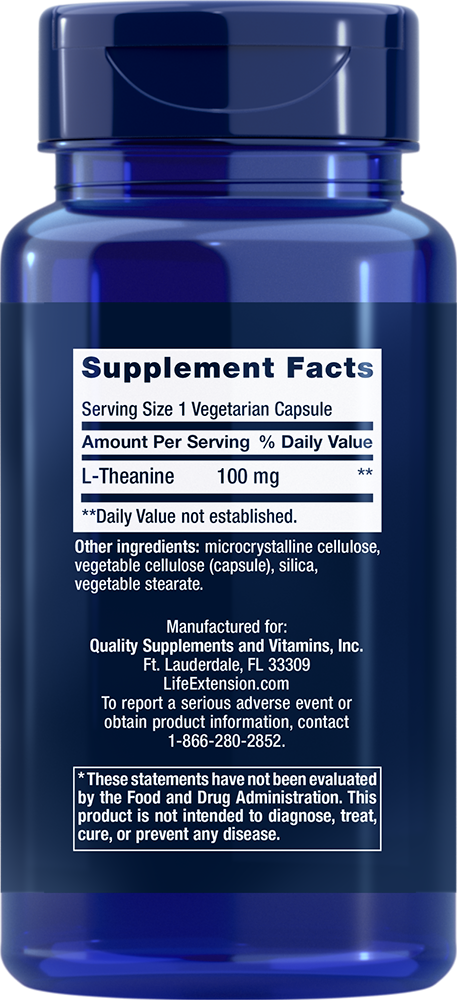 L-Theanine, 100 mg, 60 Cápsulas Vegetarianas - newfoodsbr