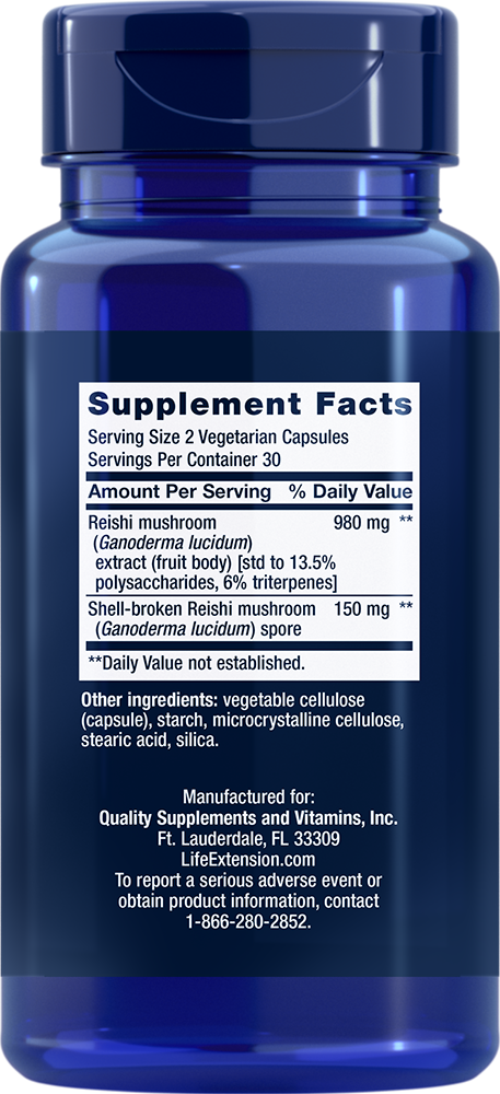 Reishi Extract Mushroom Complex, 60 Cápsulas Vegetarianas - newfoodsbr