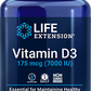 Vitamina D3, 175 mcg (7000 IU), 60 Softgels - Life Products Br