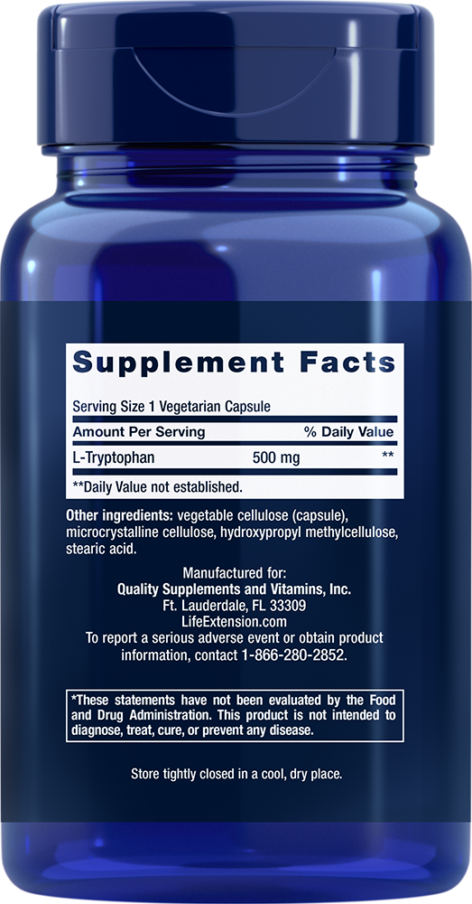 L-Tryptophan, 500 mg, 90  Cápsulas Vegetarianas - newfoodsbr