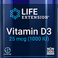 Vitamin D3, 25 mcg (1000 IU), 250 Softgels - Life Products Br