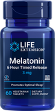 Melatonina 6 Hour Timed Release, 3 mg, 60 Comprimidos Vegetarianos