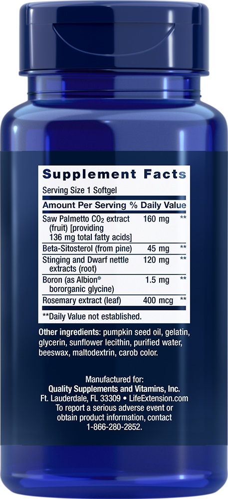PalmettoGuard® Saw Palmetto/Nettle Root Formula with Beta-Sitosterol, 60 Softgels - newfoodsbr