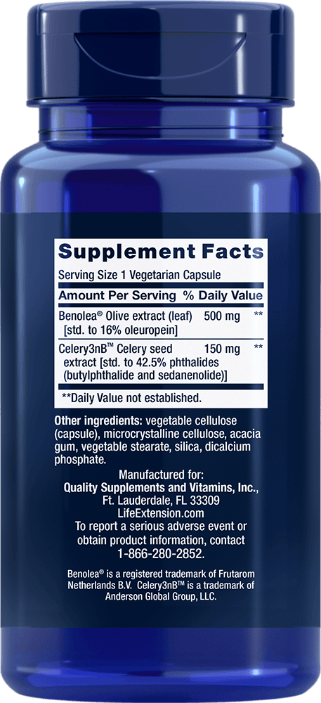 Advanced Olive Leaf Vascular Support, 60 Cápsulas Vegetarianas - newfoodsbr