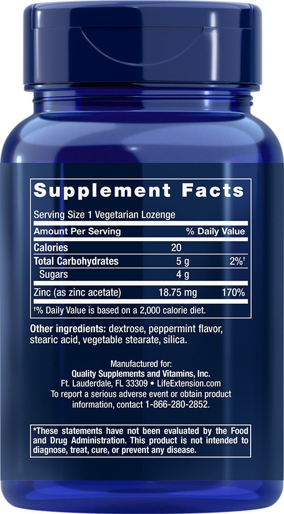 Enhanced Zinc Lozenges (Hortelã), 30 Lozenges Vegetarianos - newfoodsbr