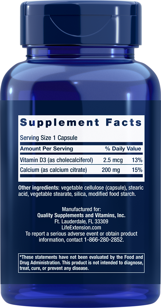 Calcium Citrate with Vitamin D, 200 Cápsulas - newfoodsbr