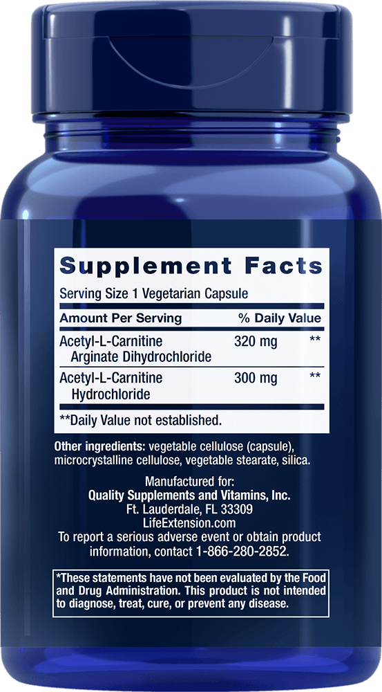 Acetyl-L-Carnitine Arginate, 90 Cápsulas - newfoodsbr