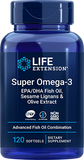 Super Omega-3 EPA/DHA Fish Oil, Sesame Lignans & Olive Extract, 120 Softgels - Life Products Br