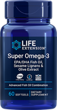 Super Omega-3 EPA/DHA Fish Oil, Sesame Lignans & Olive Extract, 60 Softgels - Life Products Br