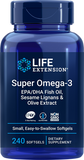 Super Omega-3 EPA/DHA Fish Oil, Sesame Lignans & Olive Extract, 240 easy-to-swallow Softgels - Life Products Br