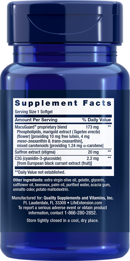 MacuGuard® Ocular Support with Saffron, 60 Softgels - newfoodsbr