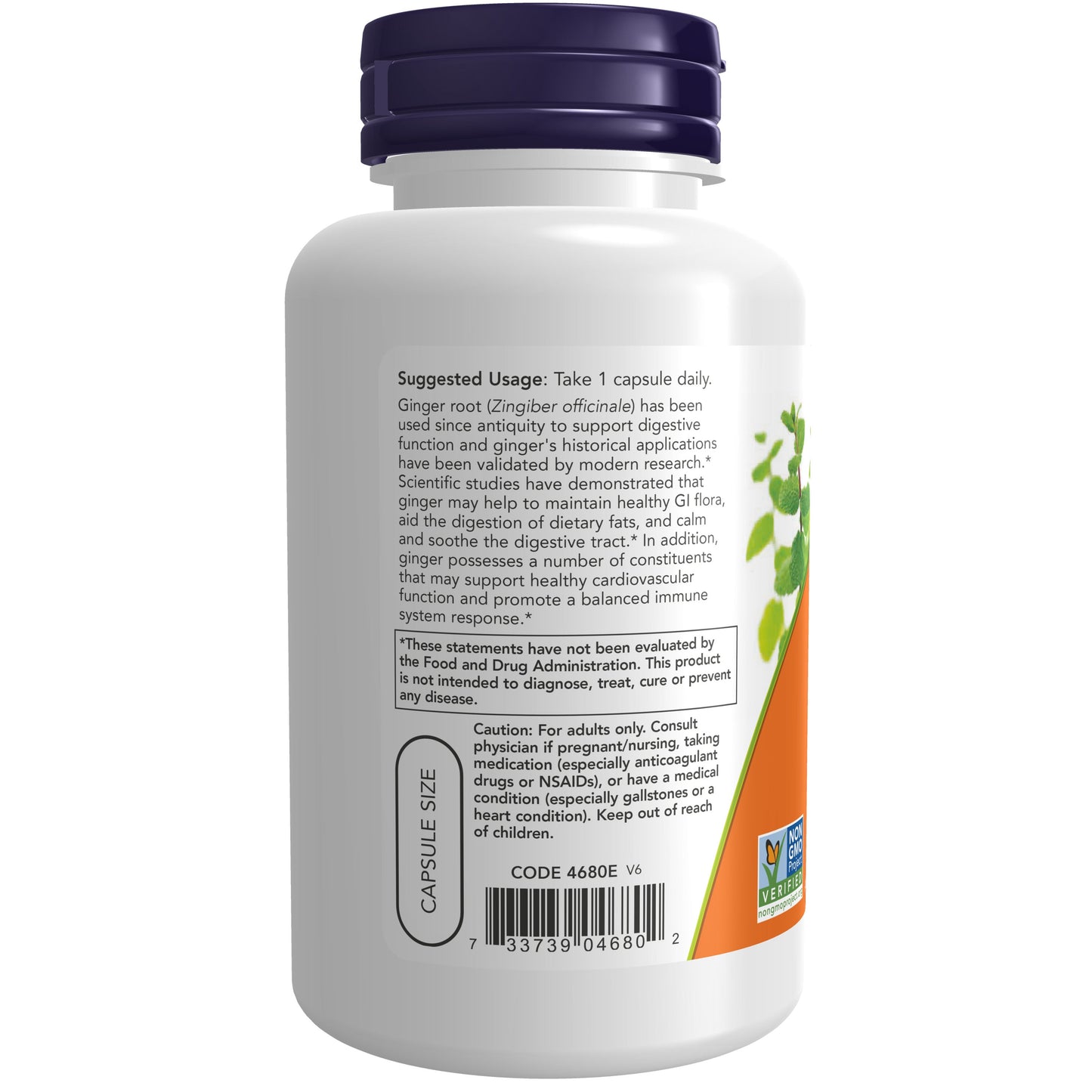 Raiz de Gengibre, 550 mg, 100 Cápsulas Vegetarianas