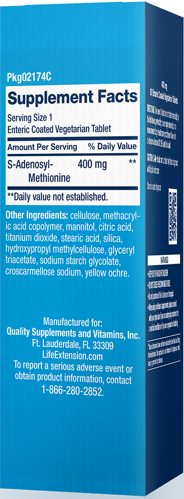 SAMe, 400 mg, 60 enteric-coated Comprimidos Vegetarianos - newfoodsbr