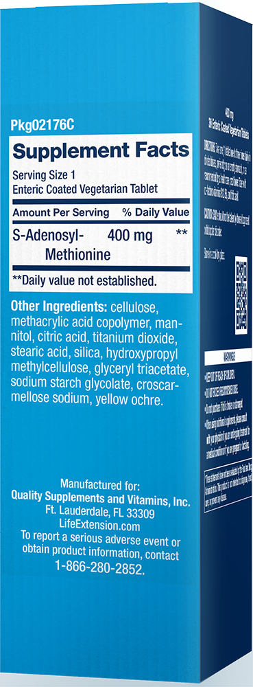 SAMe, 400 mg, 30 enteric-coated Comprimidos Vegetarianos - newfoodsbr