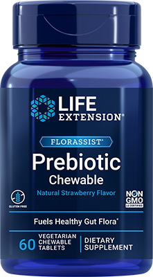 FLORASSIST® Prebiotic Chewable (Strawberry), 60 chewable comprimidos - newfoodsbr