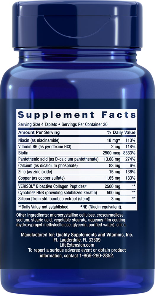 Hair, Skin & Nails Collagen Plus Formula, 120 Comprimidos - newfoodsbr