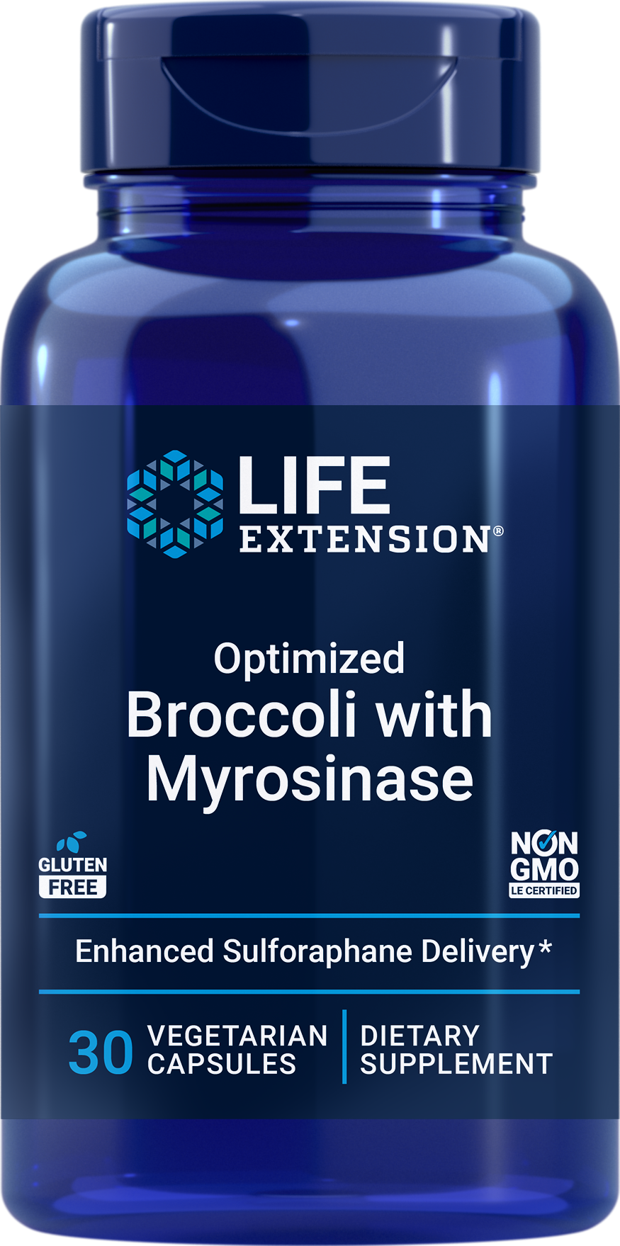 Brócolis otimizado com mirosinase, 30 cápsulas vegetais