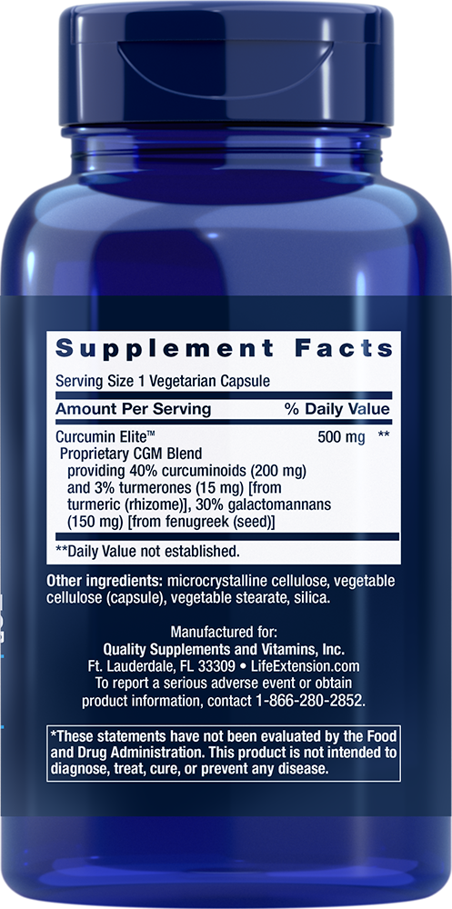 Curcumin Elite™ Turmeric Extract, 60 Cápsulas Vegetarianas - newfoodsbr