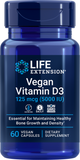 Vitamina D3 vegana, 125 mcg (5000 UI), 60 cápsulas veganas