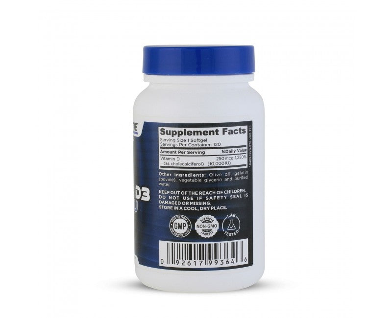 Vitamina D3 10.000 UI — Proline Vitamins, 120 Cápsulas