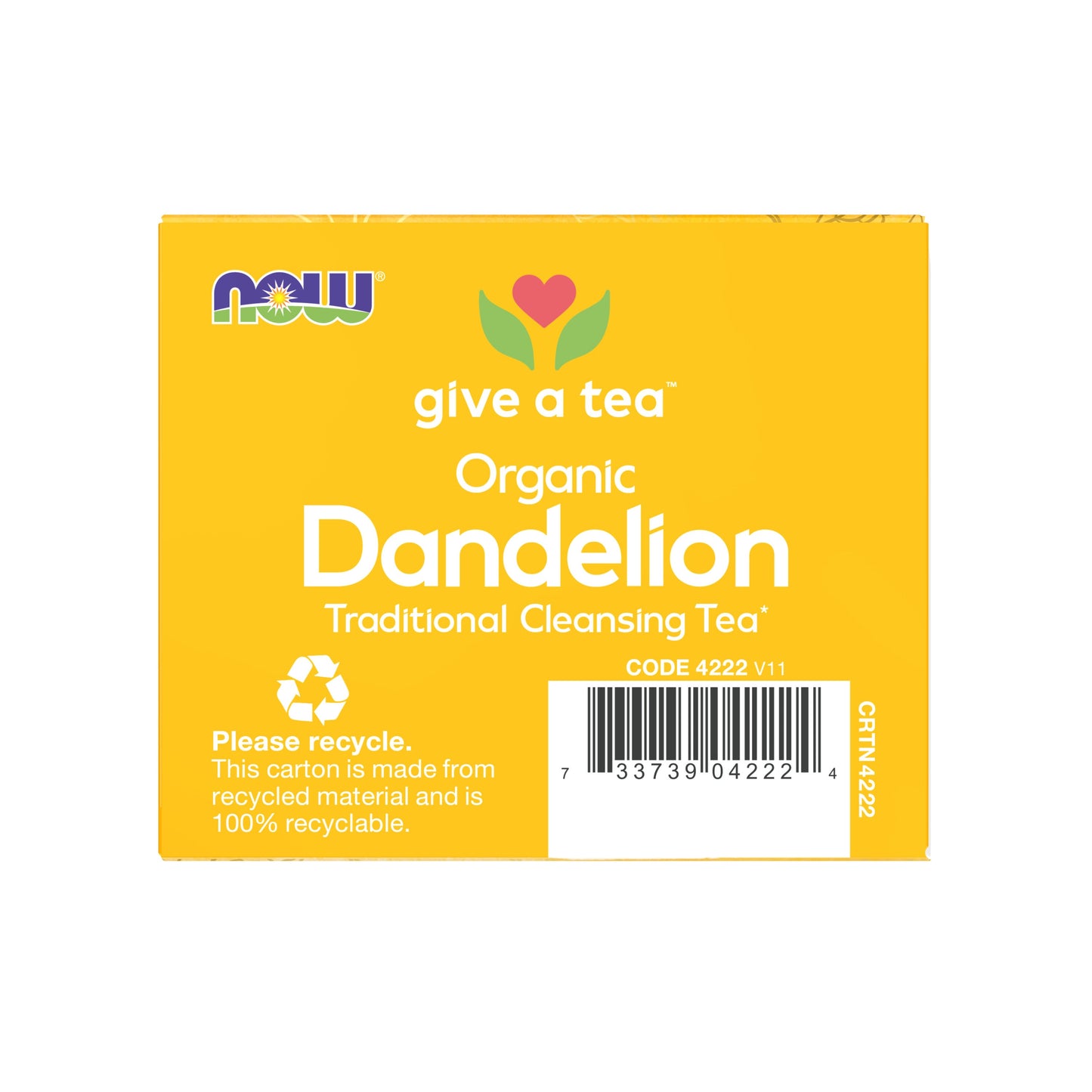 Chá de dente de leão orgânico, 24 Sachês.