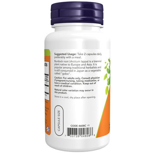 Raiz de Bardana 430 mg, 100 Cápsulas Vegetarianas