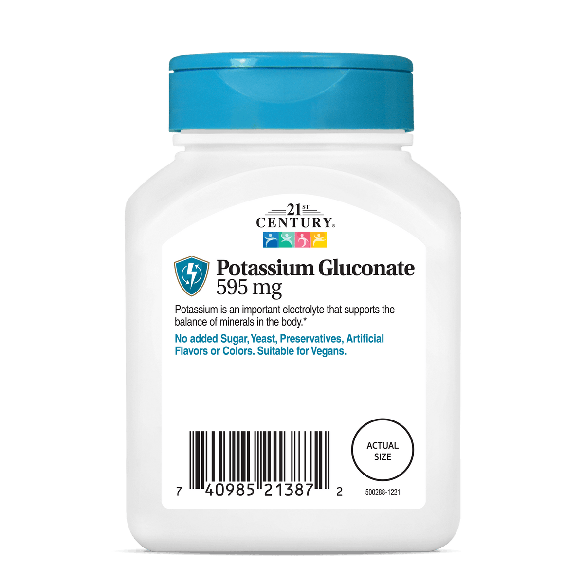 Potássio Gluconato 595mg — 21st Century, 110 Comprimidos