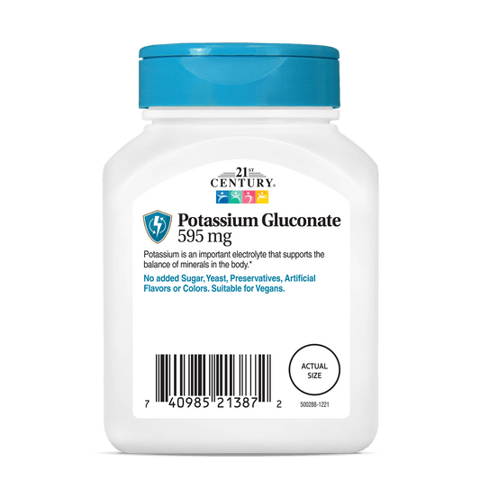 Potássio Gluconato 595mg — 21st Century, 110 Comprimidos