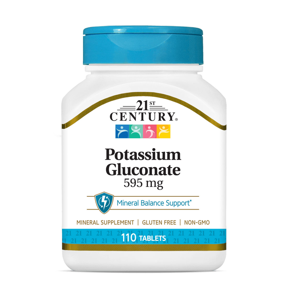 Potássio Gluconato 595mg — 21st Century, 110 Comprimidos